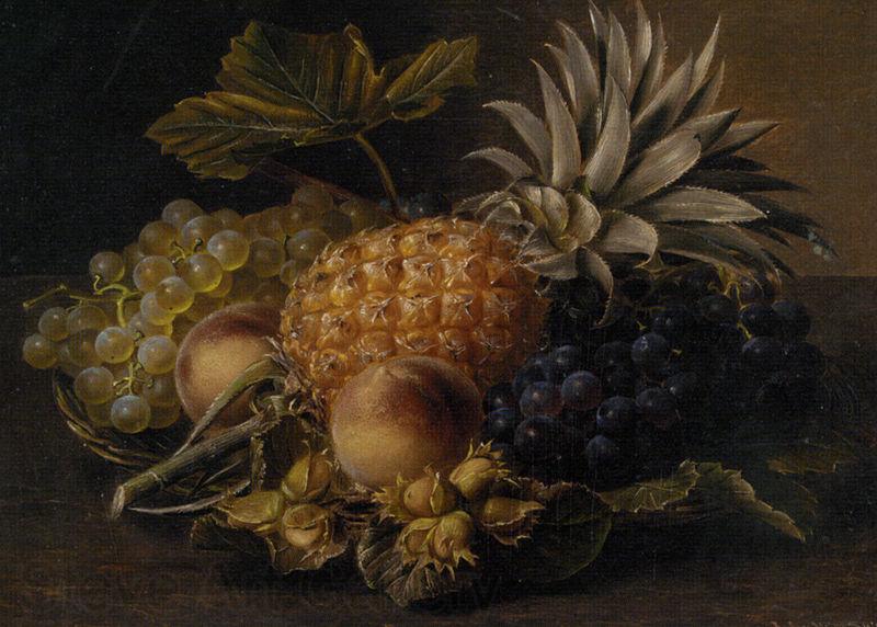 Jensen Johan Fruits and hazelnuts in a basket Norge oil painting art